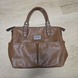Kim Rogers Brown Leather Medium Shoulder Handbag Purse
